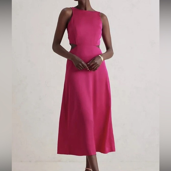 Anthropologie Size 2 Audry Cutout Maxi Dress Pink Purple NWT